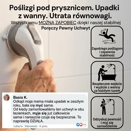 Pewny Uchwyt™ Antypoślizgowa Poręcz Łazienkowa