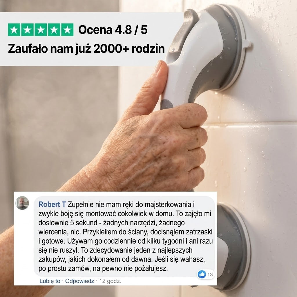 Pewny Uchwyt™ Antypoślizgowa Poręcz Łazienkowa